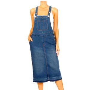 Denim overall jumper dress